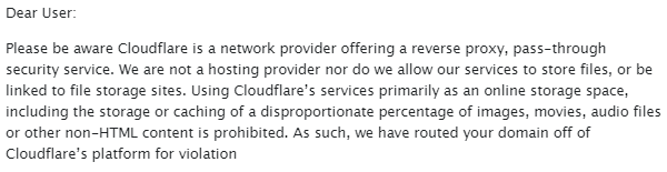 We are reverse proxy, said Cloudflare
